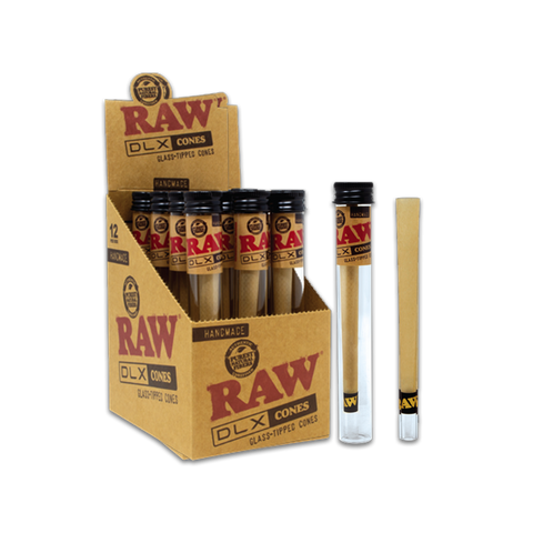 Raw - Handmade DLX GLASS TIPPED CONES