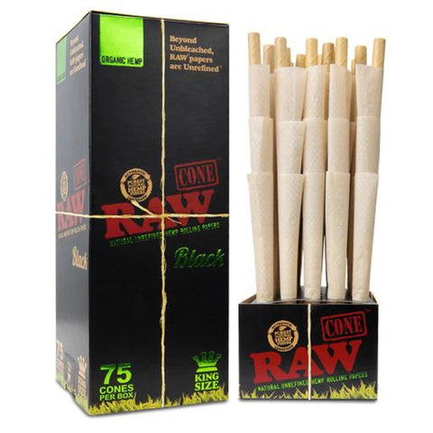 Raw Black Organic Cones King Size (75ct)